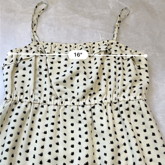 J.Crew Factory Candace Ink Dot Spaghetti Strap Dress White Black Polka Dot M - Picture 5 of 10